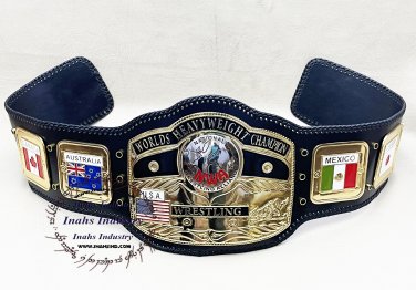 NWA Domed Globe World Heavyweight Wrestling Championship Belt Adult Size Zinc
