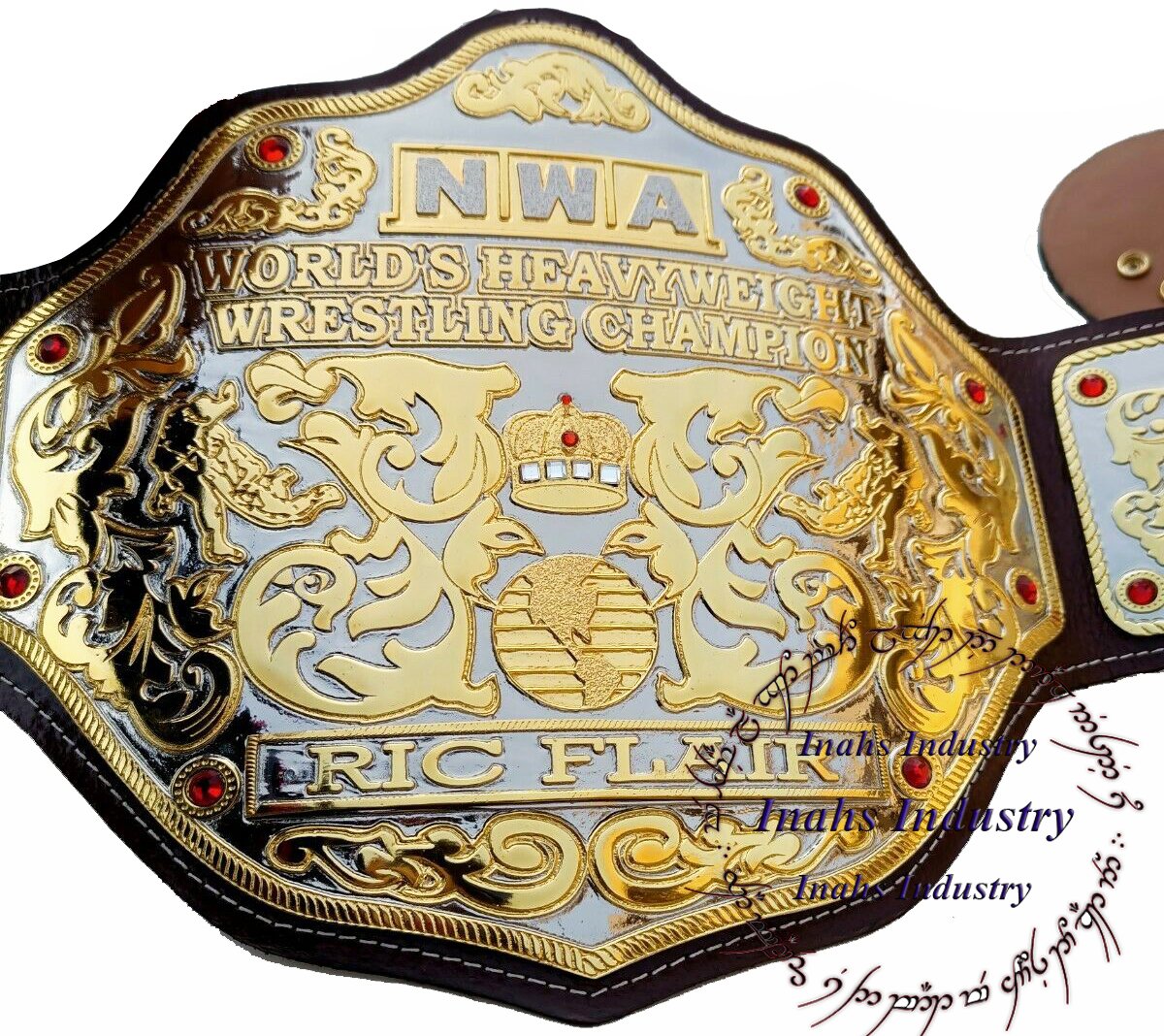 NWA Big Gold Heavyweight Championship Belt Replica,Dual Plating Adult ...