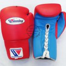 Winning Boxing gloves Lace up 10oz Light Blue & Red from Pakistan