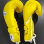 Winning Original Leather Lace Up Yellow Boxing Training Gloves