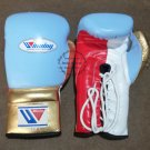 New Custom professional Shine leather Winning boxing gloves, any logo any Name