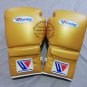 Winning Original Leather Lace Up Yellow Boxing Training Gloves