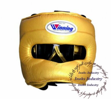 Winning Boxing Head guard, headgear Gold M made in Pakistan Authentic