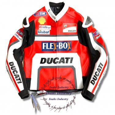 New Model Men's Ducati Motorbike Leather Motorcycle Racing Jacket