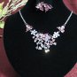 wedding jewelry bridal accessories alloy floral necklace set KN752P *FREE SHIPPING