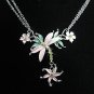 wedding jewelry fashion accessories silver rainbow alloy bride necklace set KN754P