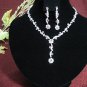 bridal jewelry accessories silver pink bride bridesmaid necklace set N4179P