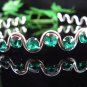 Bride wedding tiara bridesmaid jewelry accessories silver serpent crystal green headband band K174GR