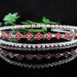 Bride wedding tiara bridesmaid accessories handmade silver crystal red headband regal P1277R