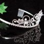 wedding tiara bride bridesmaid accessories handmade silver alloy crystal pearl imperial comb 537
