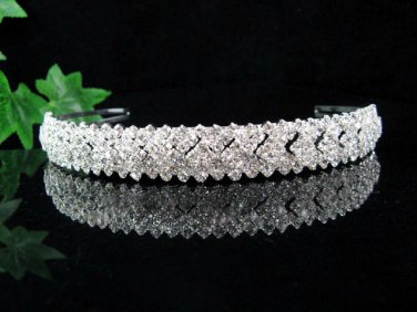 bridal bridesmaid wedding tiara bridal accessories crystal headband regal imperial comb 7111S