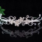 wedding tiara bridal accessories crystal silver headband,filigree simple regal imperial comb 4533