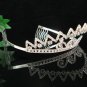 wedding tiara bridal accessories crystal silver headpiece, elegance regal imperial comb 0881
