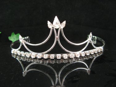 wedding tiara bridal accessories, crystal silver filigree headpiece,handmade regal comb 0991