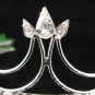 wedding tiara bridal accessories, crystal silver filigree headpiece,handmade regal comb 0991