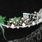 wedding tiara bridal accessories,silver filigree crystal headpiece ,pearl regal imperial comb 5033S