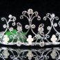 wedding tiara bridal accessories,silver filigree crystal headpiece ,pearl regal imperial comb 5033S
