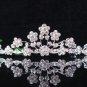 Bridal accessories wedding floral tiara,silver handmade crystal headpiece regal imperial comb 1311