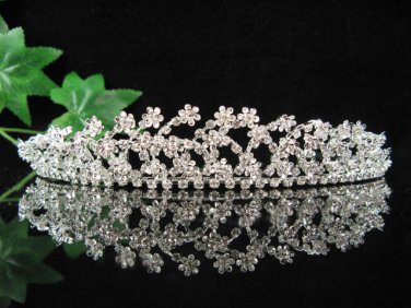 Bridal accessories wedding tiara crystal alloy headpiece,silver handmade regal imperial comb S1515