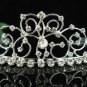 Bridal accessories wedding tiara handmade crystal headpiece,silver filigree imperial comb T7104