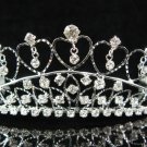 Bridal accessories wedding tiara,sweetheart silver crystal headpiece regal imperial comb SJ0770S
