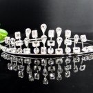 Bridal accessories; wedding hair tiara ;handmade silver crystal headpiece imperial; comb 3587