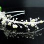 Wedding accessories; bridal hair tiaras ;handmade silver pearl crystal headpiece imperial; comb 9042