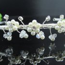 Wedding accessories;bridal bridesmaid handmade imperial; fancy silver pearl headband 753
