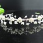 Wedding accessories;bridal bridesmaid handmade imperial; fancy silver pearl headband 753