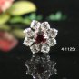 6 pc handmade Wedding accessories;bridal pin bridesmaid red silver floral hairpin tiara veil 1125r