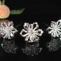 6 pc handmade Wedding accessories;bridal tiara veil;bridesmaid silver floral hairpin 4-2137