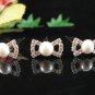 6 pc handmade Wedding accessories;bridal tiara veil bridesmaid bow tie silver pearl hairpin 4-1178