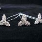 6 pc handmade Wedding accessories;bridal silver hairpin bridesmaid tiara veil headband f682