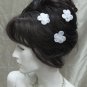 6 pc handmade Wedding hair accessories;bridal white floral hairpin bridesmaid curly pin HP38