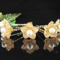 6 pc handmade Wedding hair accessories;bridal golden hairpin bridesmaid alloy pearl floral pin f926g