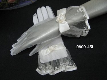 Wedding accessories handmade organza gloves; bridal accessories veil; lady wrist short lace 45i