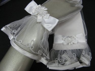 Wedding accessories handmade gloves; bridal accessories veil; lady wrist organza short glove 45w