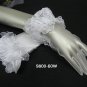 Bridal accessories;wedding handmade organza wrist gloves; bridesmaid white veil 60w