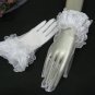 Bridal accessories;wedding handmade organza wrist gloves; bridesmaid white veil 60w