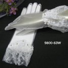 Bridal accessories;wedding handmade organza wrist gloves; bridesmaid white glove 63w