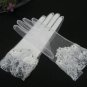 Bridal accessories;wedding handmade organza wrist gloves; bridesmaid white glove 63w