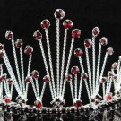 Bridal hair accessories;wedding tiara;rhinestone headpiece crystal red huge regal 2490r