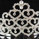 Bridal hir accessories;wedding tiara sweetheart rhinestone crystal huge regal  sj90