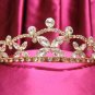 Bridal hair accessories;wedding tiara golden swarovski crystal headpiece 510g