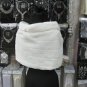Handmade wedding Faux fur ivory bolero jacket bridal jacket ;shrug ; floral brooch wrap sh07i