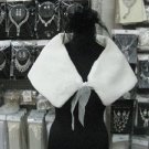 Handmade wedding faux fur ivory bolero jacket ;bridal long jacket ;shrug ;shawl or wrap sh08i