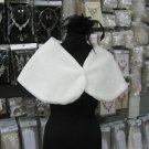 Handmade Faux fur ivory bolero jacket ;bridal long jacket ;shrug ;shawl or wrap sh14i