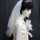 Bridal veil ; waist or fingertip length ;handmade wedding accessories; party veil 783i