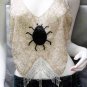 Handmade ivory sexy bar top belly hippie top fashionable spider beaded fringe dance bartop sq12