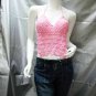Crochet sexy sequin bar top; hot belly hippie top handmade fashionable beaded dance top sq19